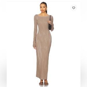 Cotton Citizen Marbella Long Sleeve Maxi Dress in Vintage Dove
